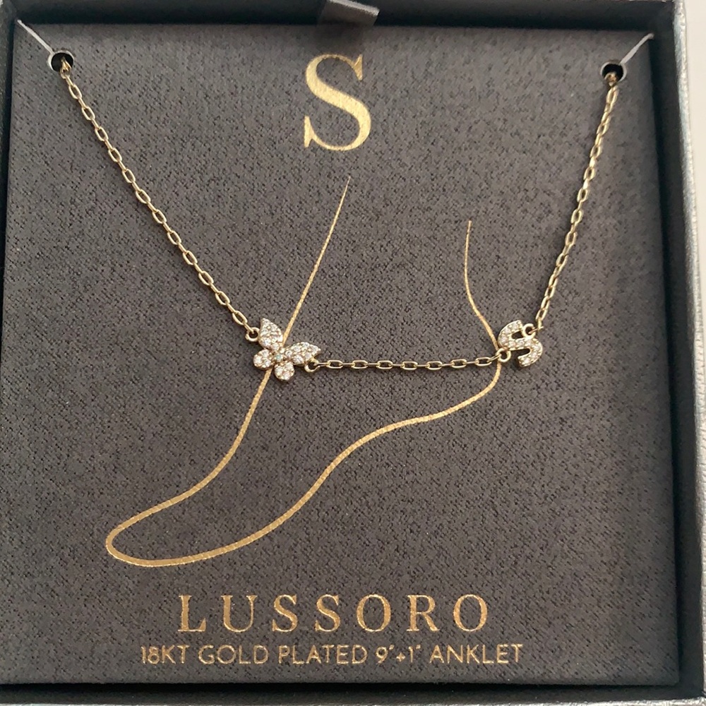 Lussoro 18K gold plated Anklet S initial